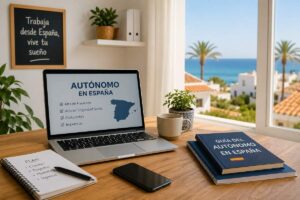 Selbstständig in Spanien Autónomo Laptop Arbeit