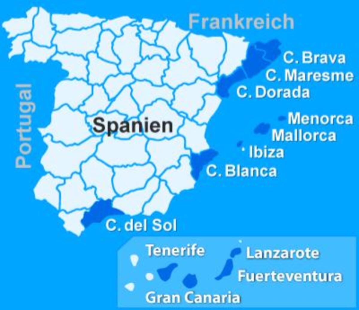 Beste Regionen für Rentner in Spanien Vergleich Küste Stadt Insel